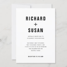 Texto sencillo y moderno | Boda blanco y negro