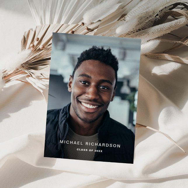 Invitación Texto simple | Partido vertical de dos graduacione (Subido por el creador)