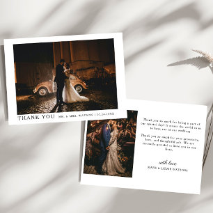 Invitación Texto simple y elegante y foto   Boda Gracias