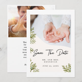 Invitación Texto simple y elegante y foto | Boda Gracias