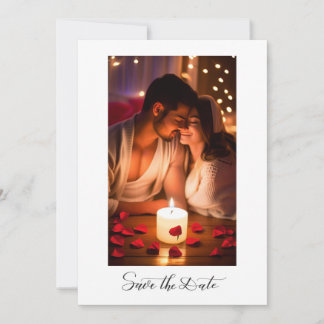 Invitación Texto simple y elegante y foto | Guardar la fecha