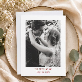 Invitación Texto y Foto Simple y Elegante | Boda