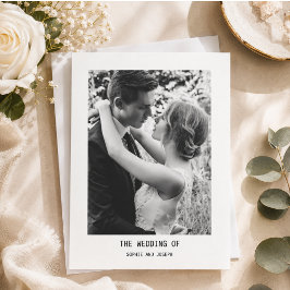 Invitación Texto y Foto Simple y Elegante | Boda