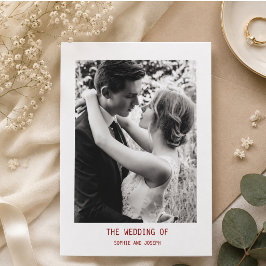 Invitación Texto y Foto Simple y Elegante | Código QR Boda
