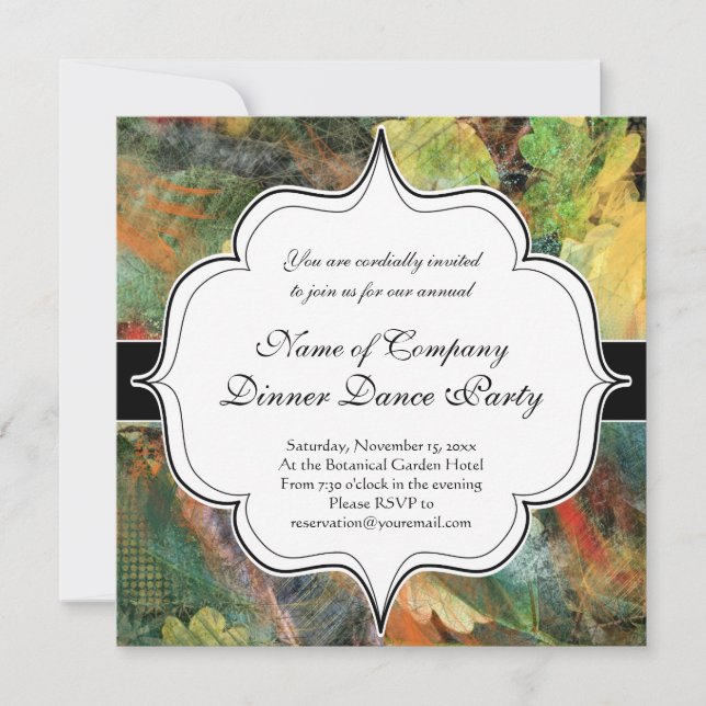 Invitación Textos de la naturaleza del otoño borgoso (Anverso)