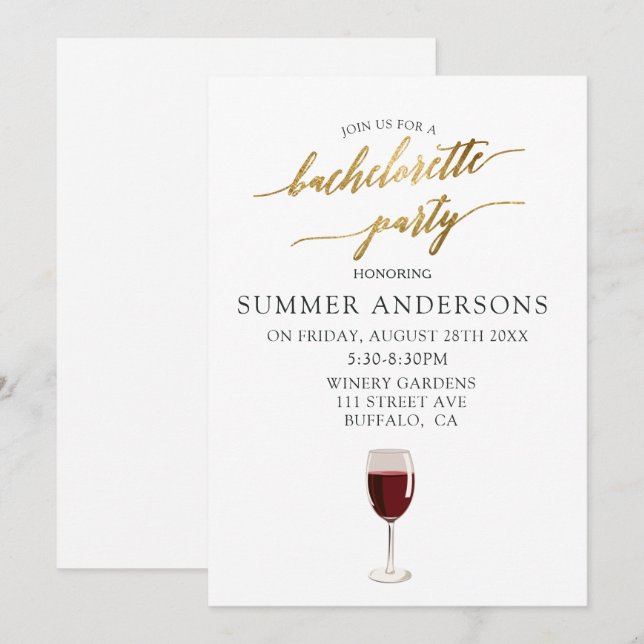Invitación Textos sencillos de Relieve metalizado dorado Fies (Anverso / Reverso)