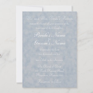 Invitación Textura Azul con Verso de Boda