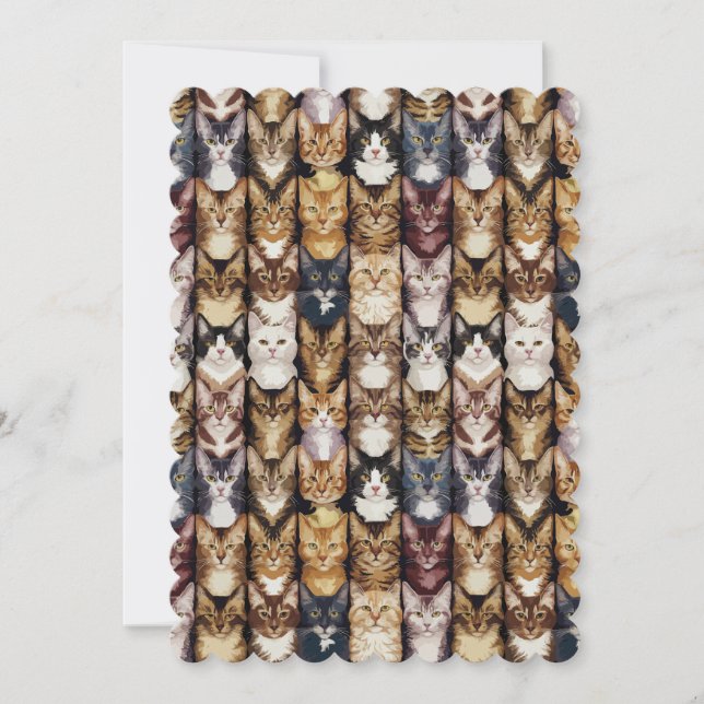 Invitación Textura de gatos (Anverso)