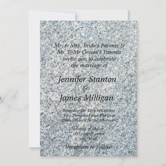 Invitación Textura de granito (Anverso)