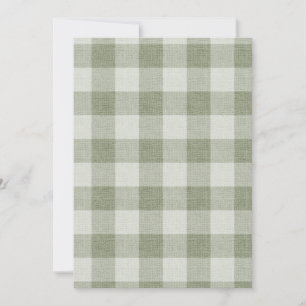 Invitación Textura de Lino a Cuadros Búfalo Verde Salvia Ging