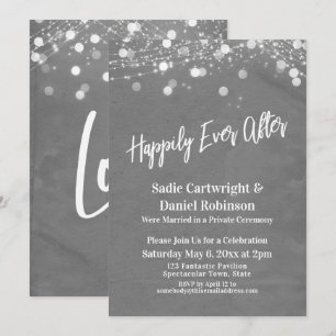 Invitación Textura de Luces Recepción Felices para Siempre Gr