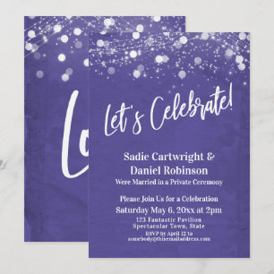 Invitación Textura de Luces Recepción Púrpura Celebremos