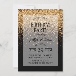 Invitación Textura de lujo elegante brillo destello dorado   