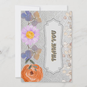 Invitación Textura Floral Gris Vintage Gracias Boda