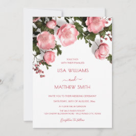 Invitación  Textured 3D Roses  White Wedding  | Photo