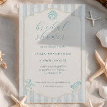 Textured Coastal Seashell Nautical Bridal Shower