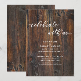 Invitación Texturizado Madera Escritura a Mano Celebra con No