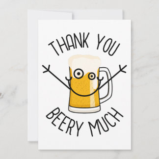 Invitación Thank You Beery Much - Silly Face