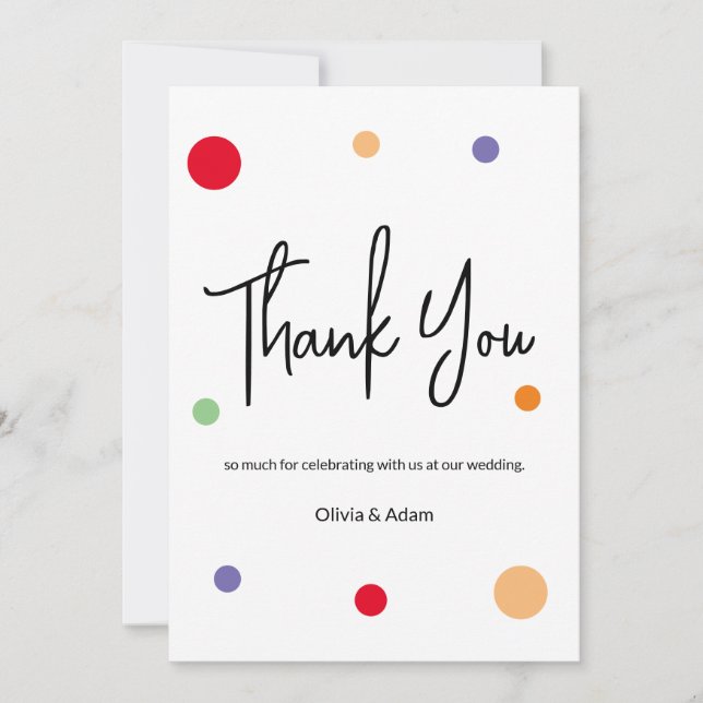 Invitación Thank You Card for wedding (Anverso)