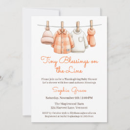 Invitación Thankending Baby Shower Boy | Cozy Clothesline