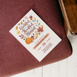 Invitación Thankful Grateful Blessed leaf Thanksgiving Fall