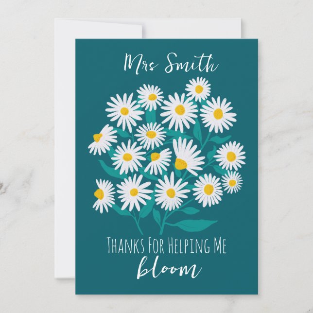 Invitación Thanks for Helping Me Bloom Editable Card | White  (Anverso)