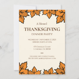 Invitación Thanksgiving Invitation – Printable Potluck Invt