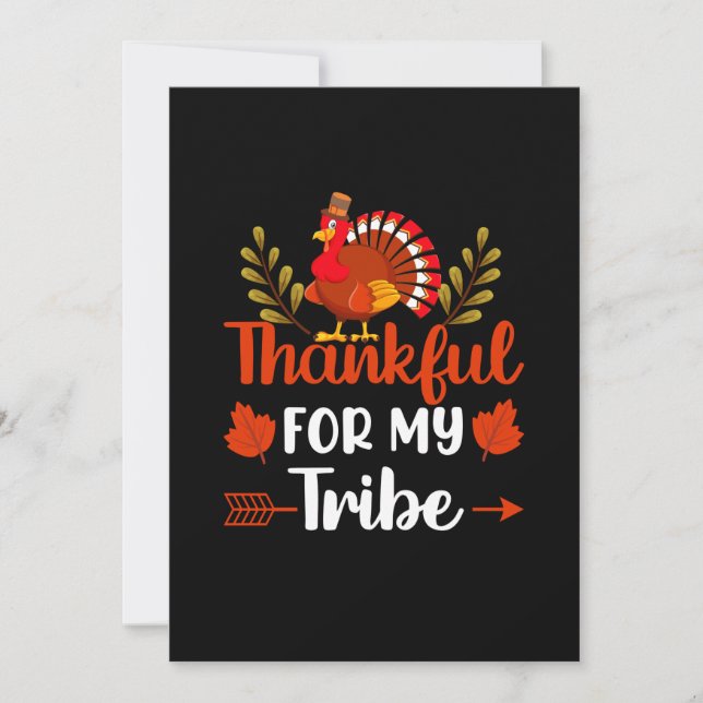 Invitación Thanksgiving Thankful For My Tribe (Anverso)