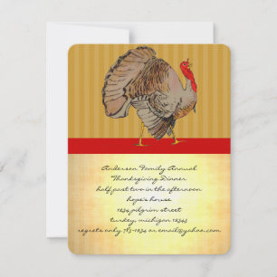 Invitación Thanksgiving Turkey Dinner Party Invitations