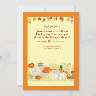 Invitación thanksguiving invitation card