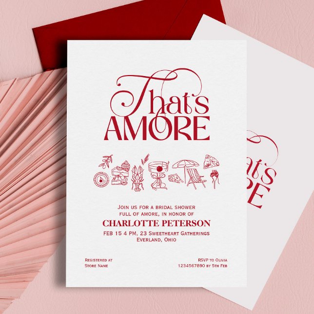 Invitación That’s Amore Red Bridal Shower invitation (Subido por el creador)