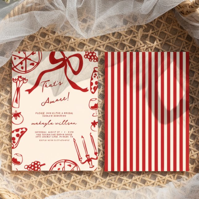 Invitación That’s Amore Red Italian Sketch Food Bridal Shower (Subido por el creador)