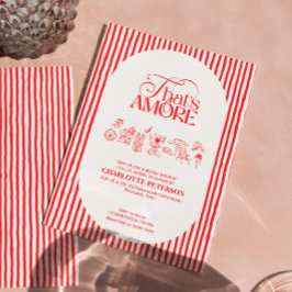 Invitación That’s Amore Red stripes Bridal Shower invite