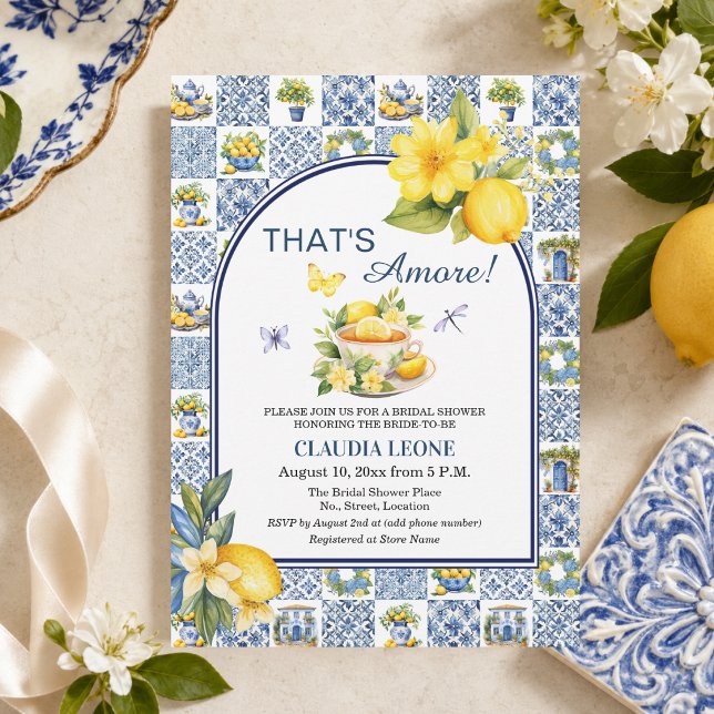 Invitación That's Amore Baldosas Italianas Despedida de Solte (Subido por el creador)