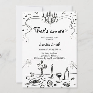 Invitación That's Amore Bridal Shower Dibujado a Mano