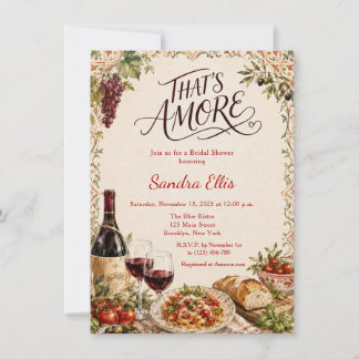 Invitación That's Amore Despedida de Soltera Italiana