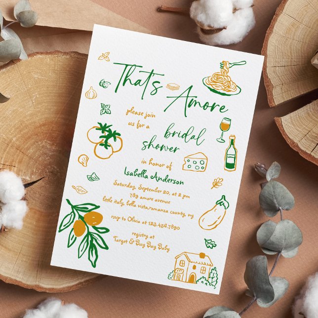 Invitación That's Amore Hand Drawn Italian Bridal Shower (Subido por el creador)