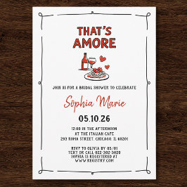 Invitación That's Amore Italian Bridal Shower Whimsical Red