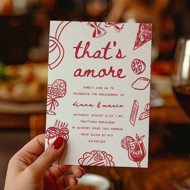 Invitación "That's Amore" Italian Engagement Party (Subido por el creador)