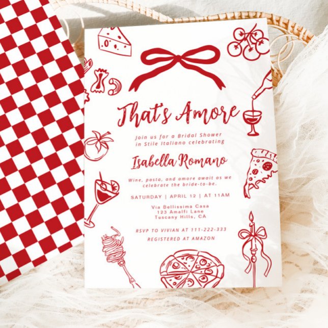 Invitación That's Amore Italian Hand drawn Bridal Shower (Subido por el creador)