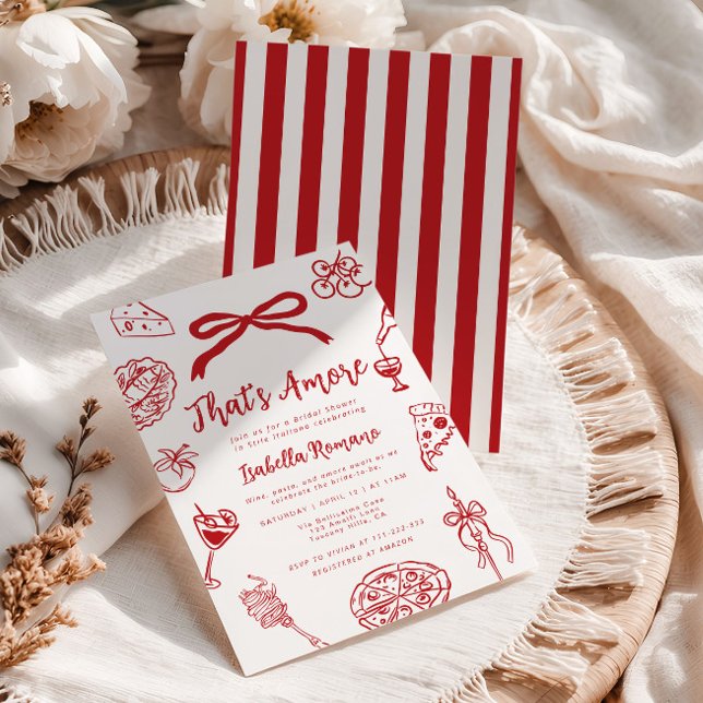 Invitación That's Amore Italian Hand drawn Bridal Shower (Subido por el creador)