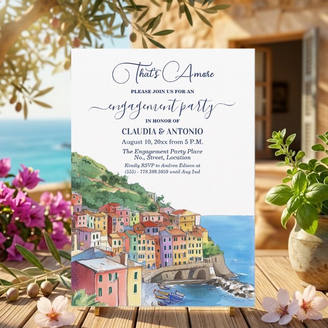 Invitación That's Amore Italian Riviera Engagement Party (Subido por el creador)