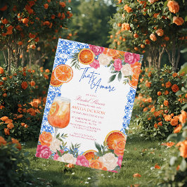 Invitación Thats amore mediterranean blue tiles bridal shower