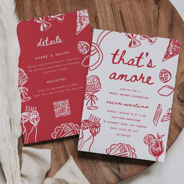 Invitación "That's Amore" Whimsical Italian Bridal Shower (Subido por el creador)