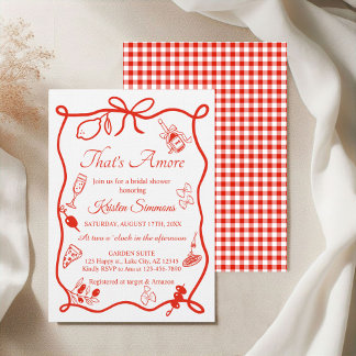 Invitación That's Amore Whimsical Italian Pizza Bridal Shower