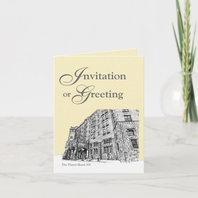 Invitación Thayer Hotel crema de marfil (Anverso)