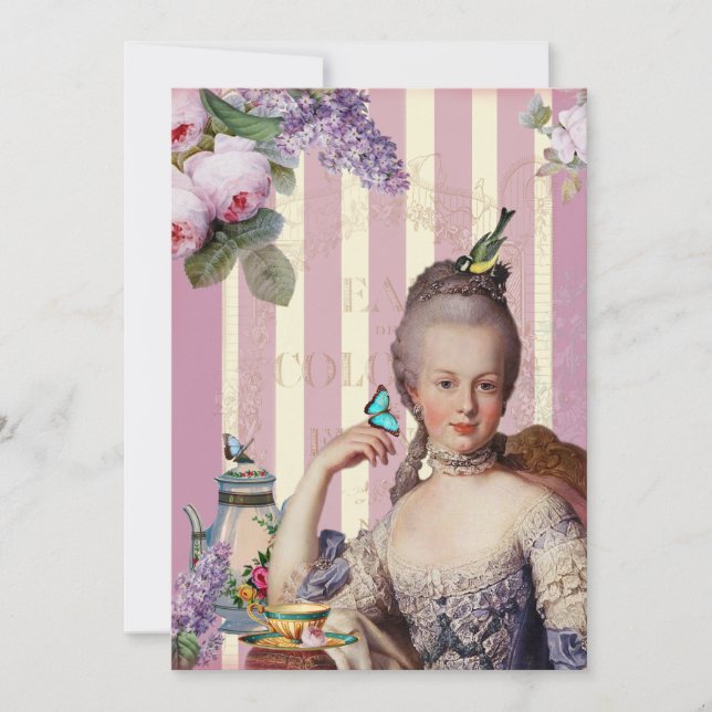 Invitación Thé au Petit Trianon - rosa (Anverso)