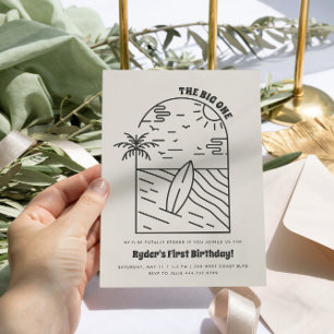 Invitación The Big One   Cumpleaños de chico en la playa de s