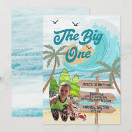 Invitación The Big One Surf Custom Photo Big Wave Tabla de Su