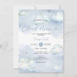 Invitación The Bride is Cloud Nine Bridal Shower Gold Glitter